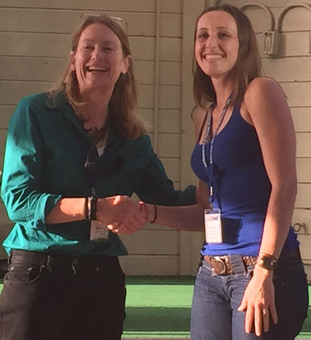 AMNH Silvia Pavan ASM Shadle Award from President Eileen Lacey 6-16-15