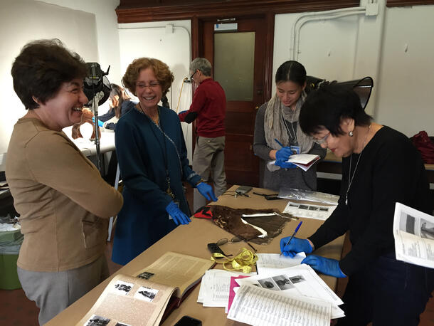 Examining objects from Siberian Collections at AMNH