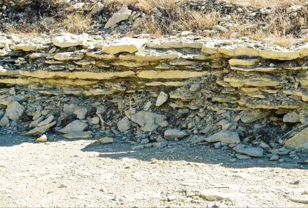   Overburden strata in Bob Carroll's quarry