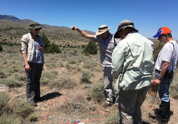 Ned Horning testing equipment in the field