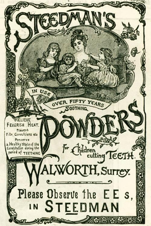 Steedman’s Soothing Powders advertisement