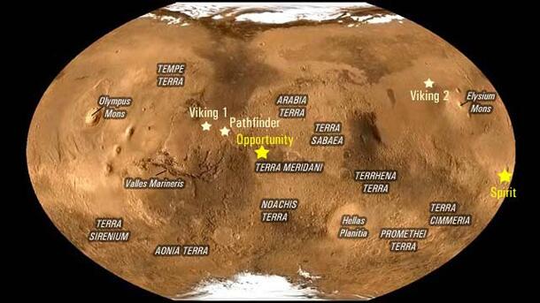 A map of the Martian surface.