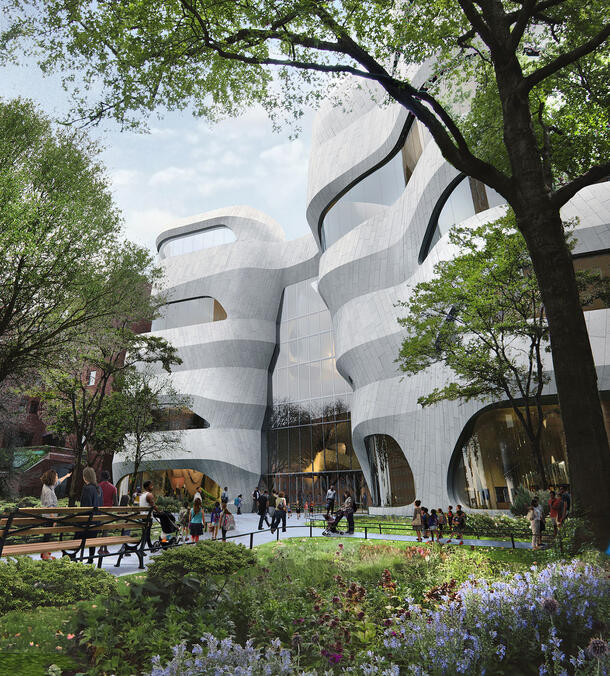 Architect's rendering of the Gilder Center addition to the American Museum of Natural History.