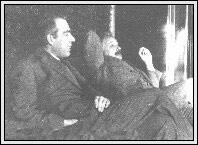 Albert Einstein and Niels Bohr appearing relaxed in conversation.