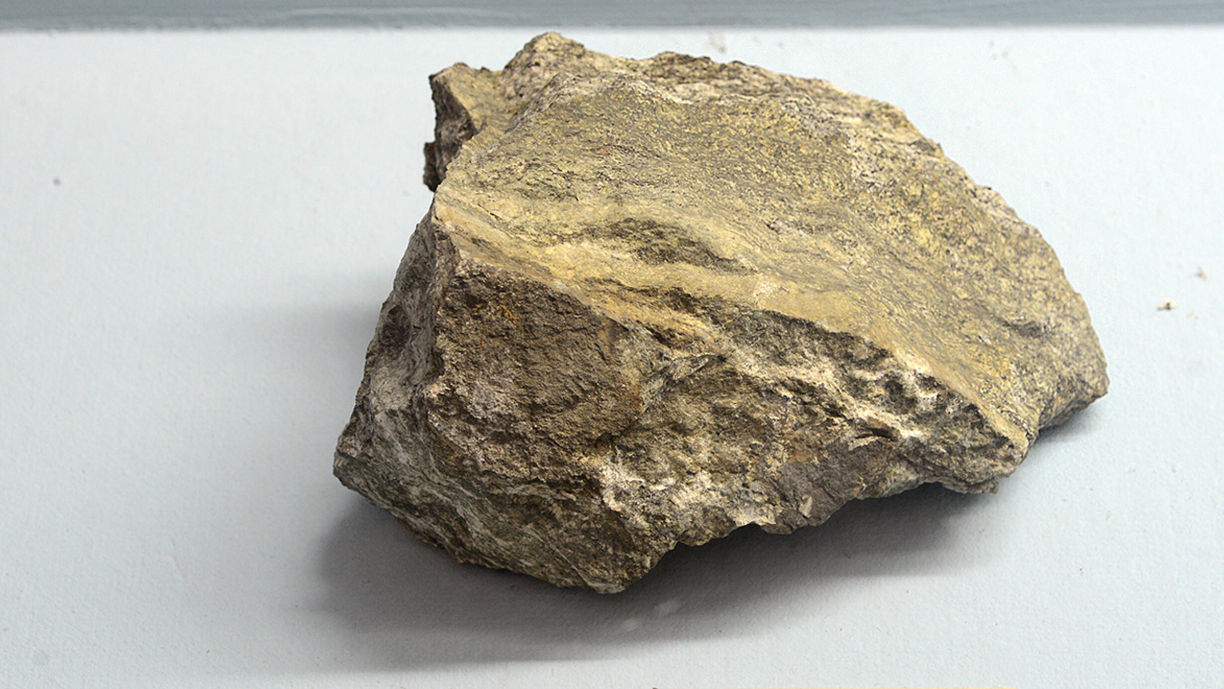 Modified granite in museum case