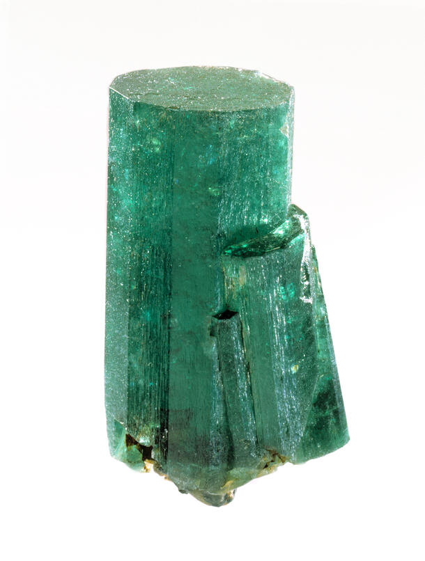 This gem is a rare uncut emerald crystal.