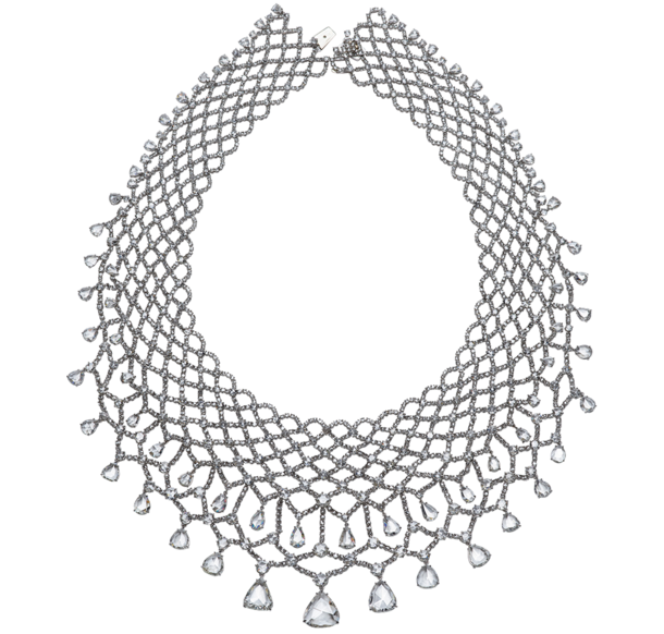 Diamond necklace compromised of hundreds of diamonds.