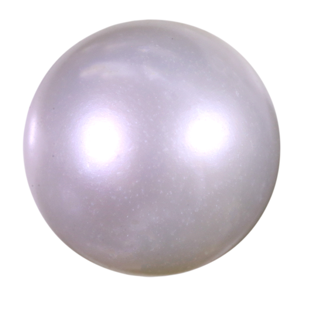 Round, polished pearl.