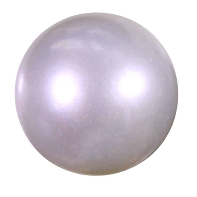 Round, polished pearl.