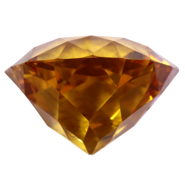 Diamond-shaped, polished topaz specimen.
