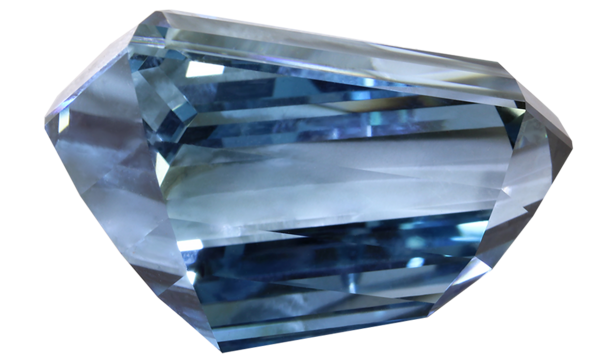 Cut topaz in sparkling blue.