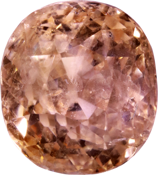 An oval multifaceted sapphire.
