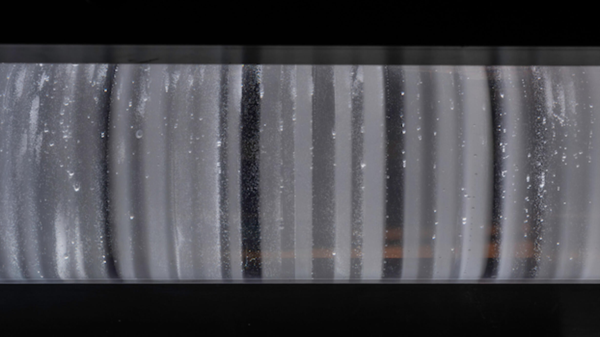 Close-up of ice core in the Hall of Planet Earth