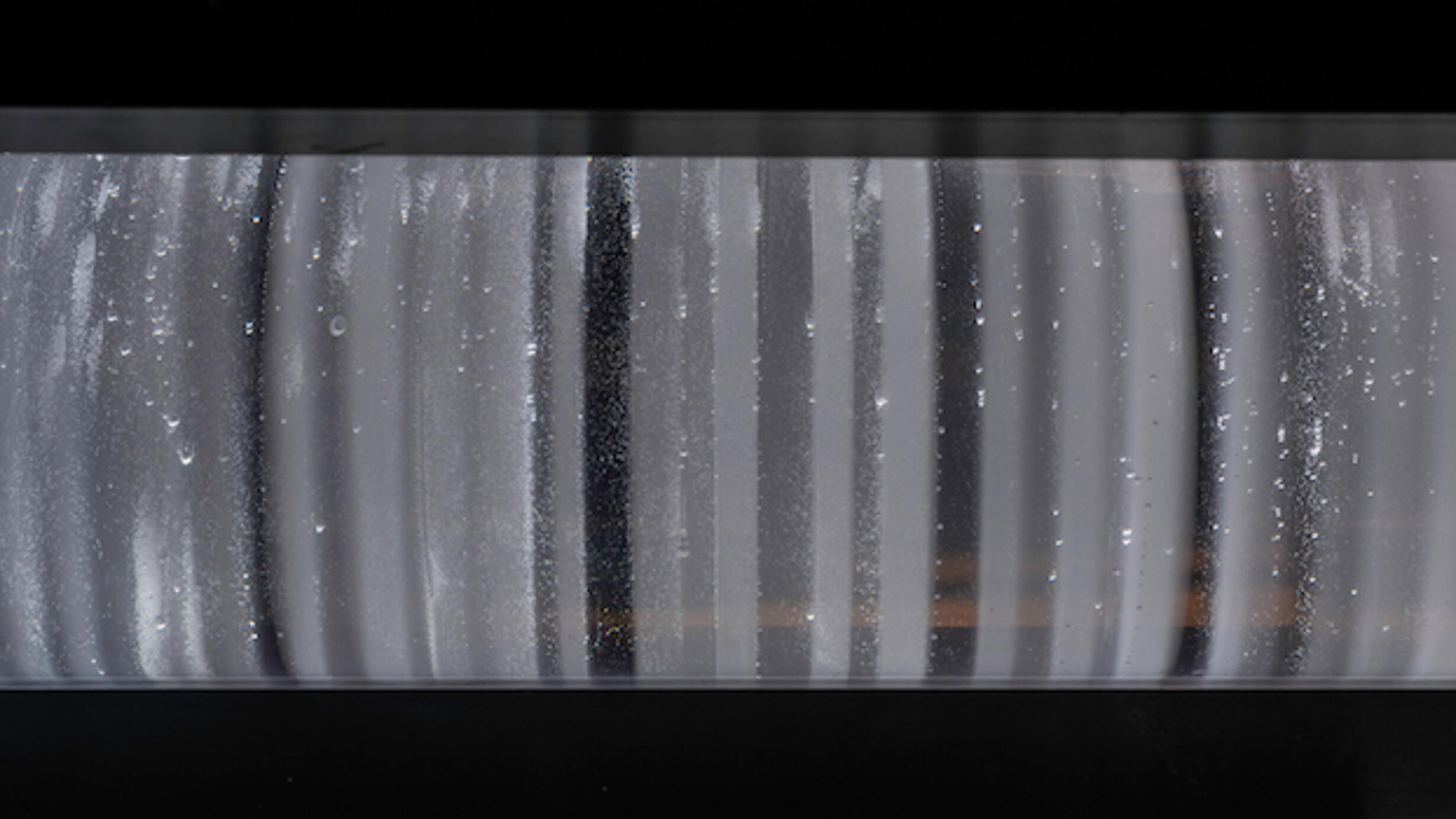 Close-up of ice core in the Hall of Planet Earth