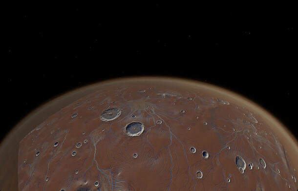 Rendering of the surface of Mars.