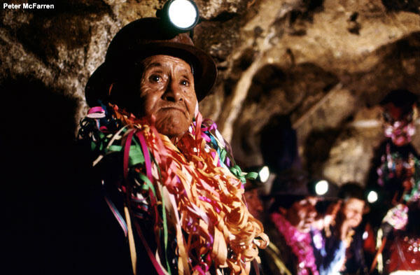 A man chewing leaves of coca.