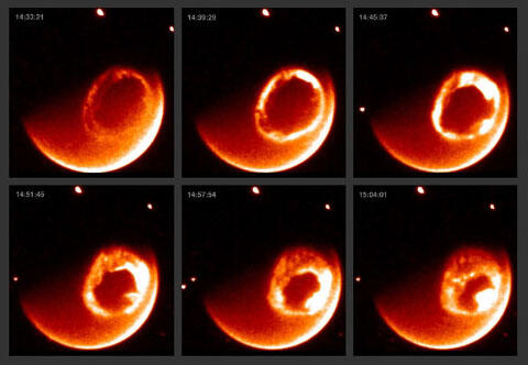 aurorae: charged particles that escape the sun