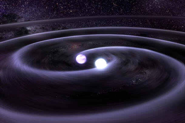 Visualization of a white dwarf binary system.