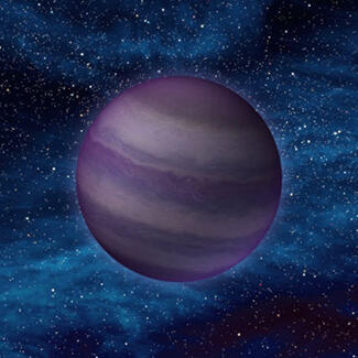 Artist's concept of a brown dwarf floating in space.