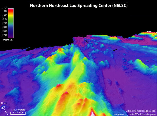 Digital relief map of Lau Basin floor.