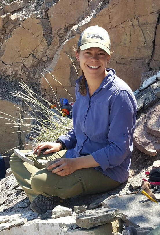 Allison Bronson (Richard Gilder Graduate School) in the field in Wyoming.