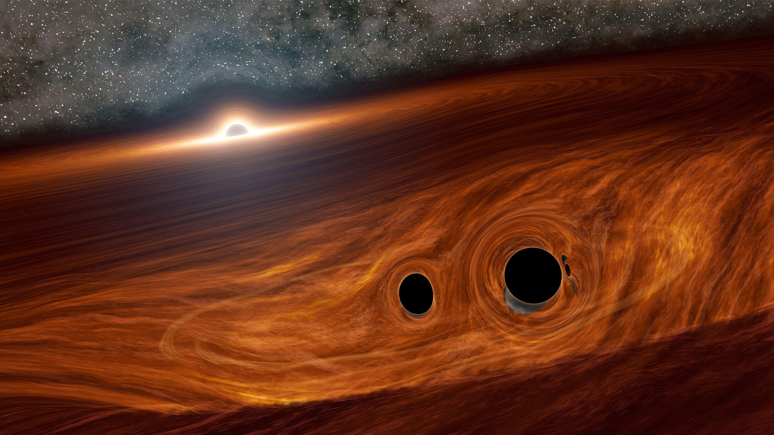 Artist's concept of a supermassive black hole.