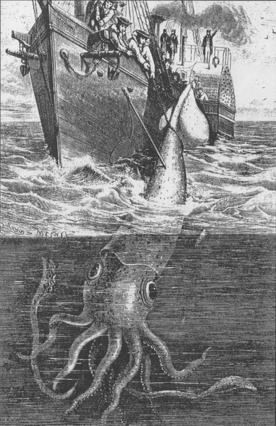 Old Image Ship Giant Squid