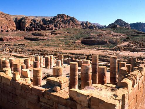 photo of remains of Temple of the Winged Lions