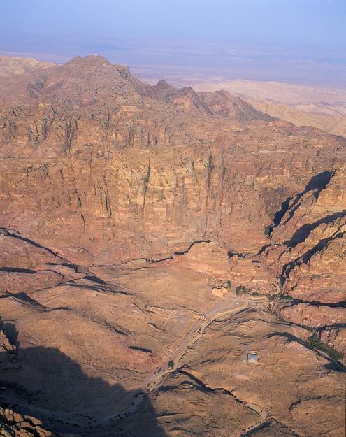 aerial view of Petra