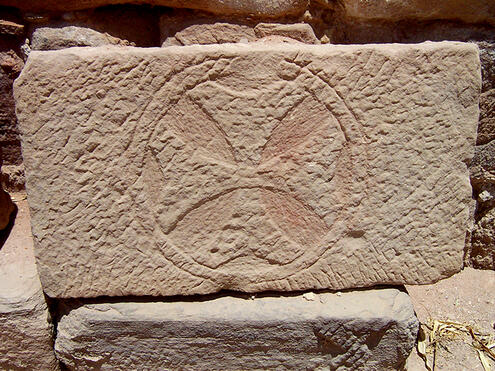 stone block inscribed with a cross