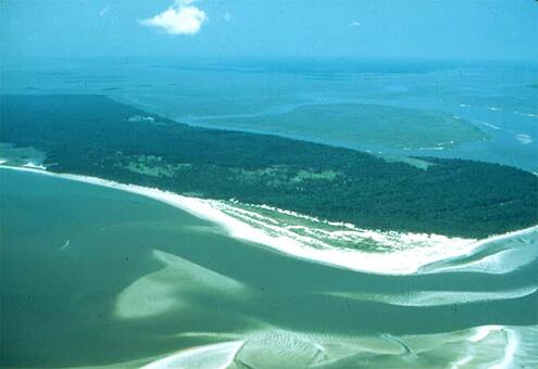 aerial view of small island