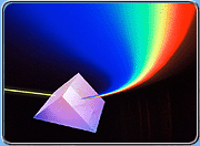 light divided by a prism flows out in multicolor stripes