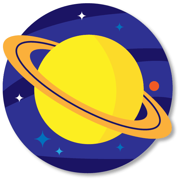 circular icon with Saturn