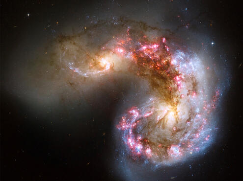 Galaxies colliding