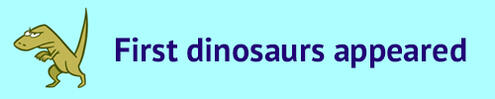 dinosaur icon with text first dinosaurs appeared