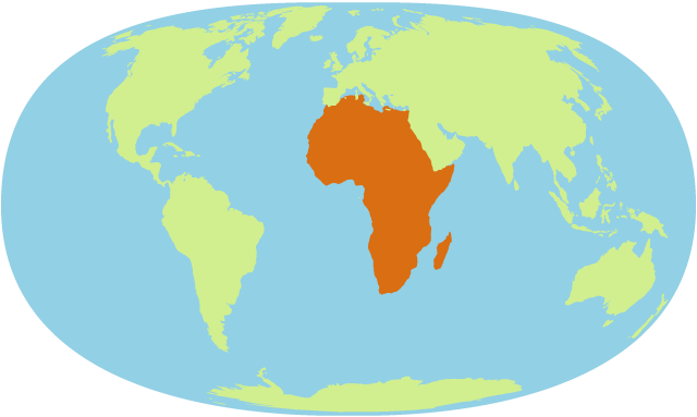 world map with Africa highlighted