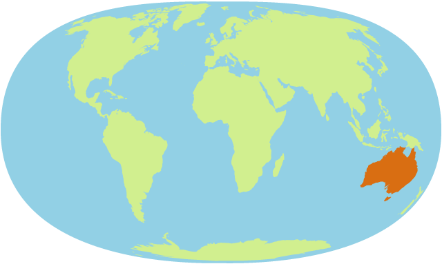 world map with Australia highlighted