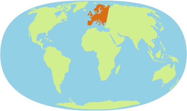 world map with Europe highlighted