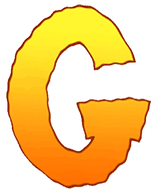 Capital letter G animated to look like pulsing hot Sun