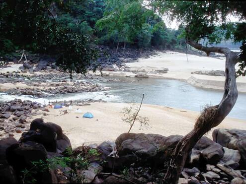 Campsite alongside the river