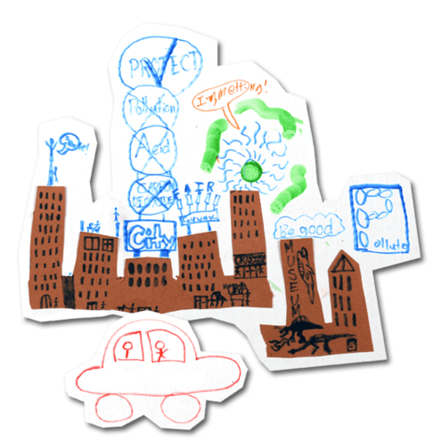 illustration of a city with smokestacks