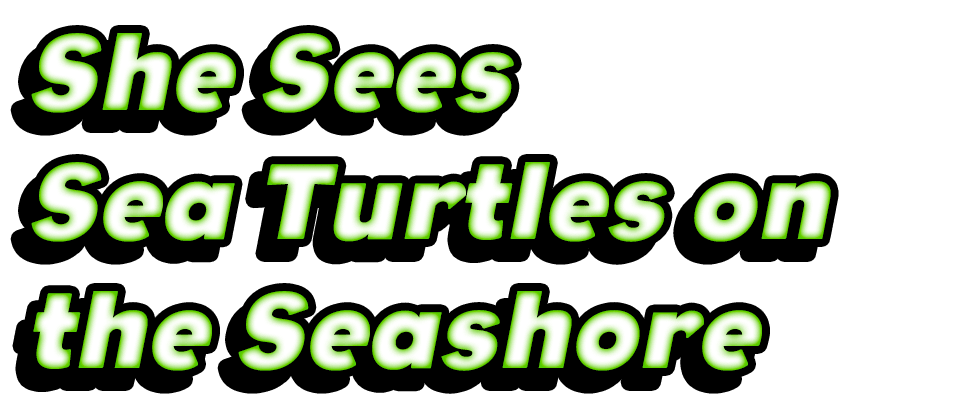 She Sees Sea Turtles on the Seashore
