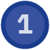 Circular icon with the number one in the center.