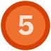 Circular icon with the number five in the center.