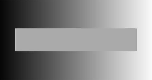 Gray rectangle in front of a black-to-white gradient background. 