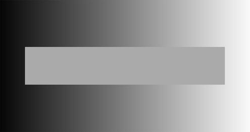 Gray rectangle in front of a black-to-white gradient background. 