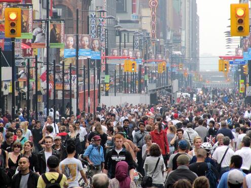 People on the street in Toronto