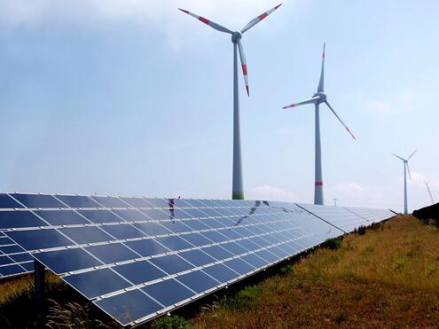 Solar panels and windmills 