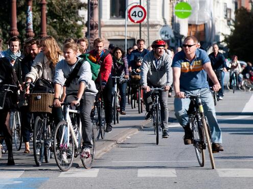 Bikers in the city