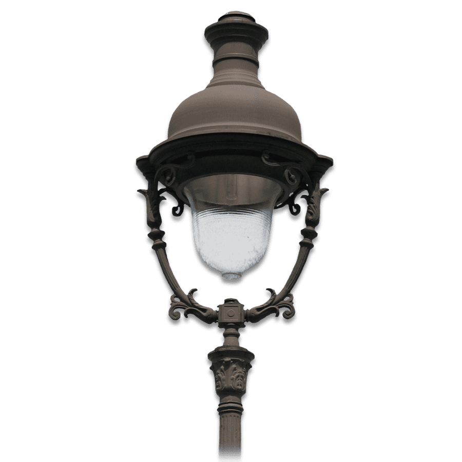 ornate New York City street lamp from the late 1800s